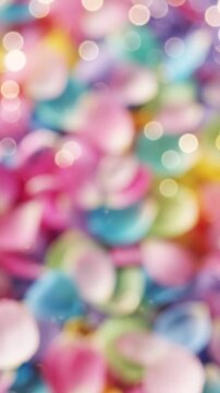 An Ethereal Display of Colorful Petals and Dreamy Bokeh Background Creating a Whimsical, Soft Atmosphere for Visual Inspiration