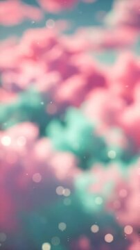 A Dreamy Blend of Soft Pastels: Captivating Bokeh and Cloudy Textures Create a Serene Atmosphere in this Ethereal Visual Journey