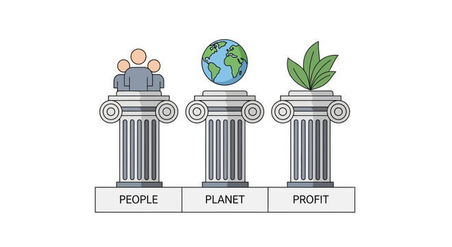 Three pillars of sustainable business model.