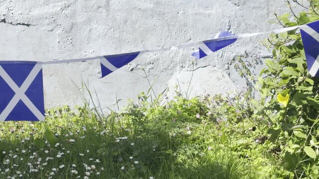 Scottish Bunting and World Flags Display in the Breeze