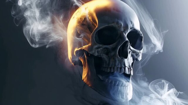 Dark Skull Smoke Death, Fear, Horror Unleashed, Intensity, Danger, Dread
