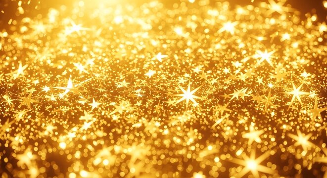 Golden sparkles background with warm light effect