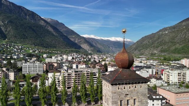 Stockalper Palace in the town of Brig-Glis Canton of Valais, Switzerland landmark