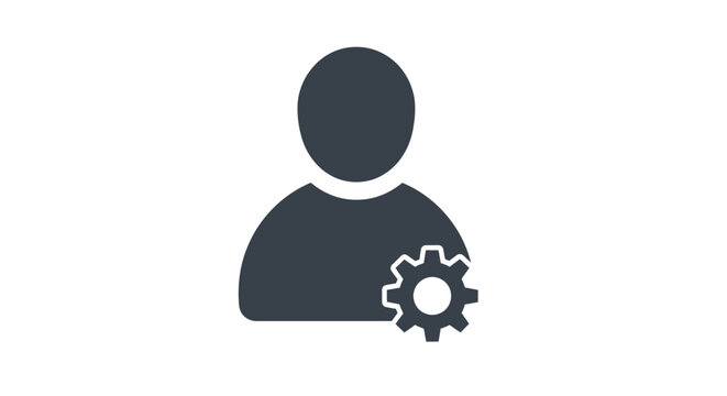 User profile icon with gear for settings and account management