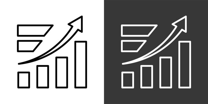 Growth Black And White Icon Set Collection Pack Vector Illustration