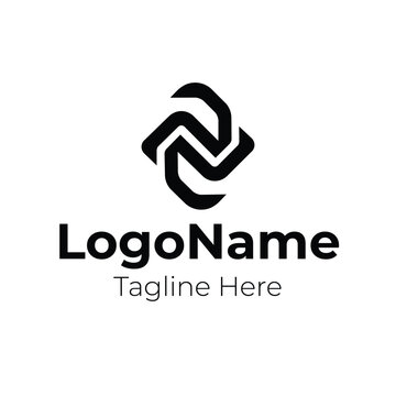 Abstract Interlocking N Monogram Logo Modern Geometric Link Symbol