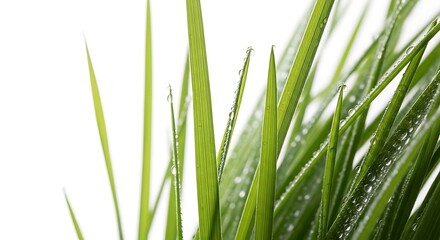 Naklejka premium Fresh green grass with dew drops.