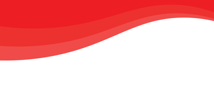 Abstract red and white wave geometric background with layered wavy shapes. 