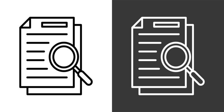 Case Studies Black And White Icon Set Collection Pack Vector Illustration
