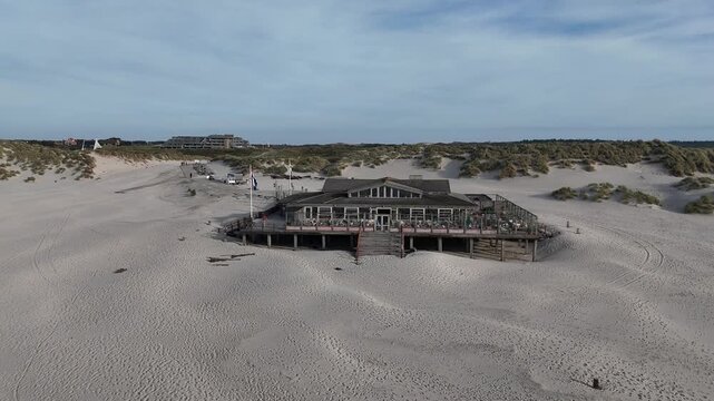 Orbit around beach pavilion beside Paal 8 Hotel