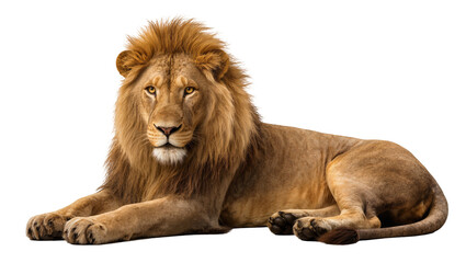 Majestic male lion with full mane lying down © Johanna