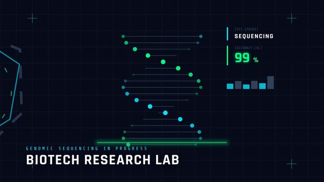 Biotech Research Lab DNA Sequencing Futuristic Technology.