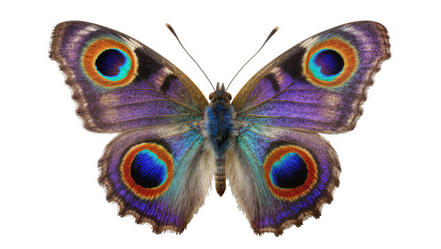 Peacock butterfly wings with eye spots