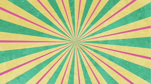 Retro vintage sunburst background with radial rays and paper texture.