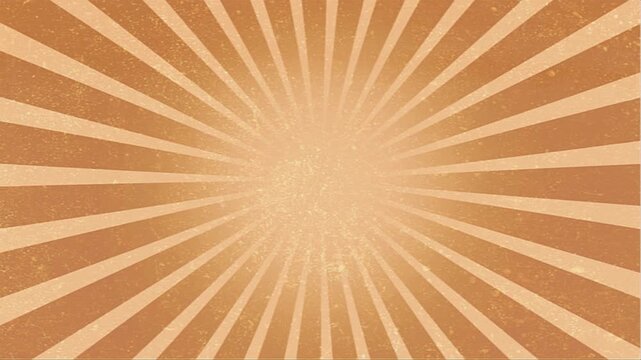 Vintage brown retro sunburst background with subtle noise texture.