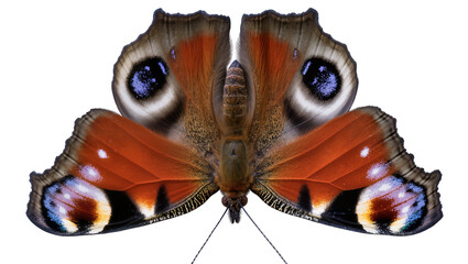 Peacock butterfly wings with eye spots and orange patterns © Niklas