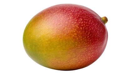 Ripe mango fruit with red and yellow skin and small stem © Sarah