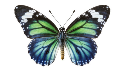 Green and blue butterfly with white spots on wings © Niklas