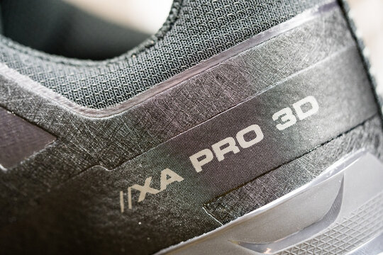Bangkok, Thailand - June 9, 2026 : Salomon XA Pro 3D V9 Wide GTX in Black is a rugged, stable trail running and outdoor shoe.