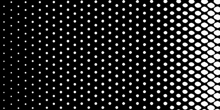 Polka Dot Pattern With Graduated Density Black And White