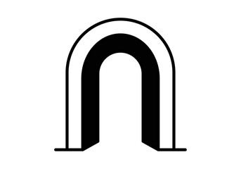 Fototapeta premium Icono lineal de un arco arquitectónico