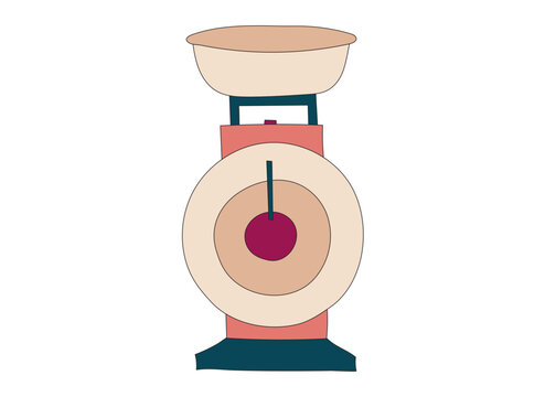 Vintage Kitchen Scales Vector Illustration