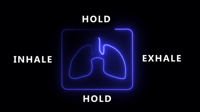 Deep Breathing Technique &ndash; Inhale Hold Exhale Neon Design