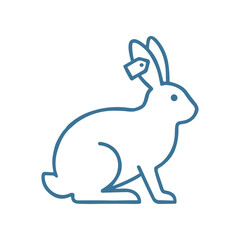 Fototapeta premium Rabbit Outline Drawing Side View.