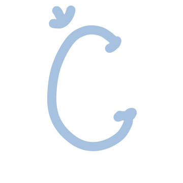 abcd handwriting in blue colour