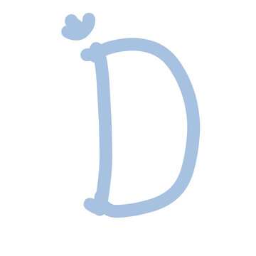 abcd handwriting in blue colour
