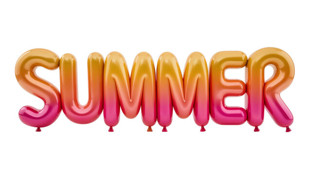 Summer word made of shiny gradient balloons