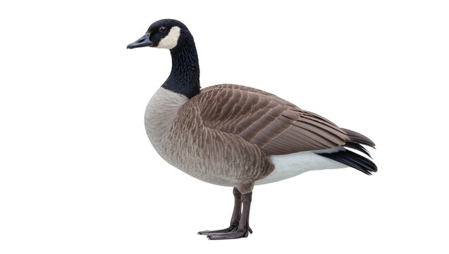 Canada Goose standing profile view with black head and white cheek patch