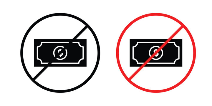 No cash sign