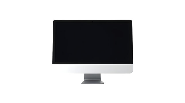 Sleek modern computer monitor display, contemporary tech equipment for graphic design and office use, isolated on white background