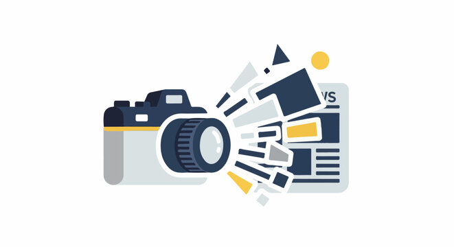 Camera captures news and visual information through abstract shapes and lines