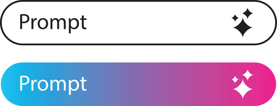 Generative AI bar. AI prompt generates interface bar icon. Prompt text input field with magic sparkle icon
