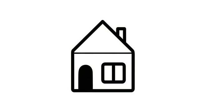 Simple house icon for architecture designs.