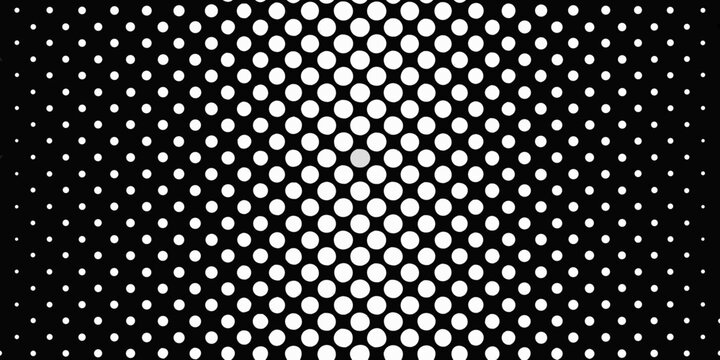 Polka Dot Pattern With Graduated Circle Sizes Black And White