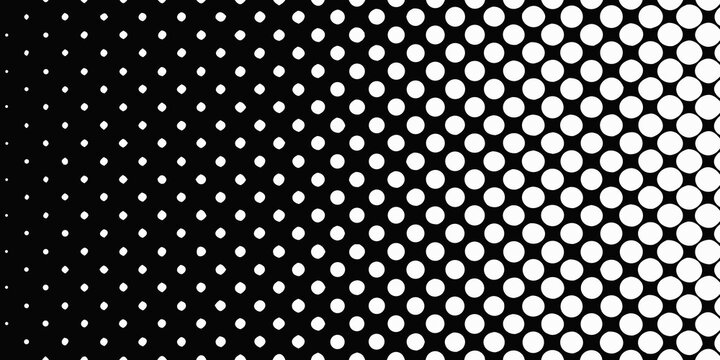 Polka Dot Pattern With Graduated Density Black And White