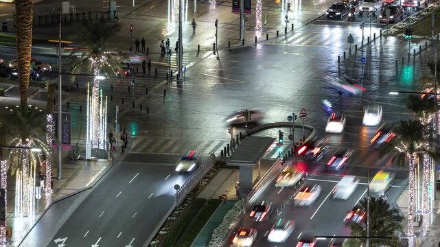 dubai street scene from a unique high vantage point