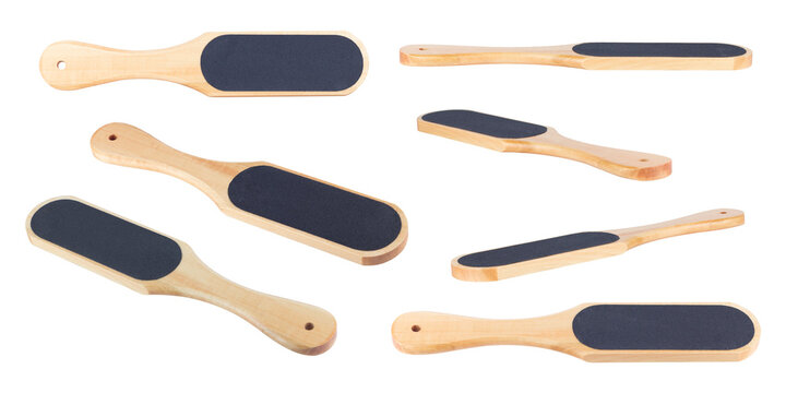 Set of Foot pumice stones, brushes and heel filers. Pumice stone for the treatment of feet from calluses isolated from background	
