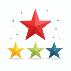 Obraz premium Colorful stars on white background