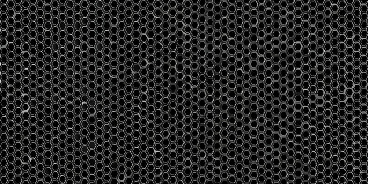 Dark honeycomb pattern a repeating hexagonal grid with metallic sheen