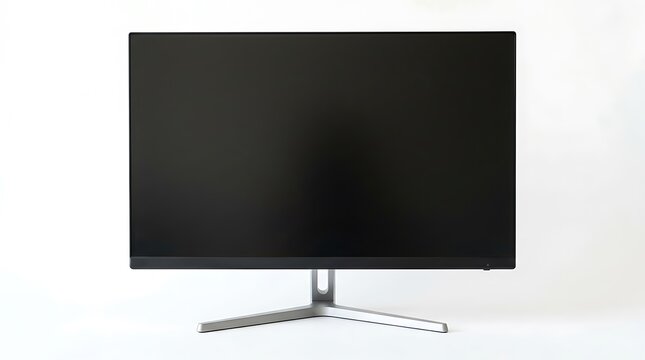 Modern computer monitor with blank screen isolated on white background