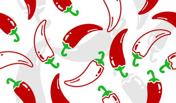 Cute chili pattern background vector design
