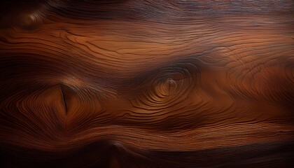 Fototapeta premium Smooth Dark Brown Wooden Surface With Natural Grain And Knots Made With Generative Ai