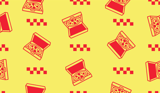Delicious pizza pattern background vector design