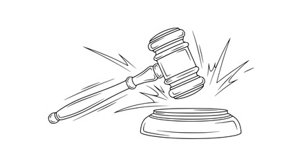 Justice Gavel Striking Sound Wave Illustration © illustration vector