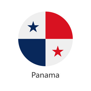 Isolated national flag of Panama. Round flag of Panama. Panama circle flag vector illustration.