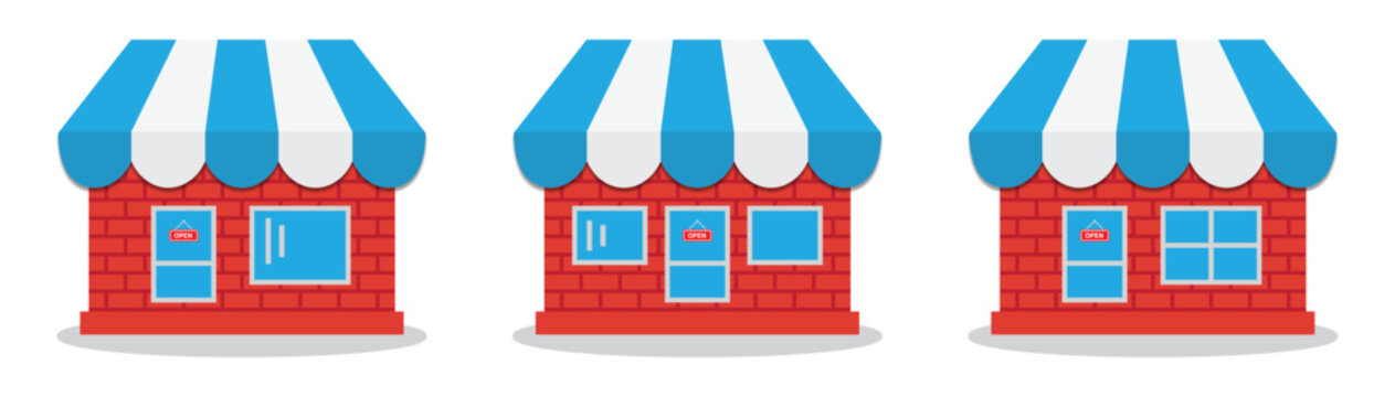 Brick wall store shop icon vector illustration